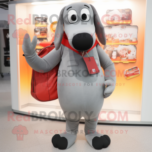 Grey Hot Dogs maskot...