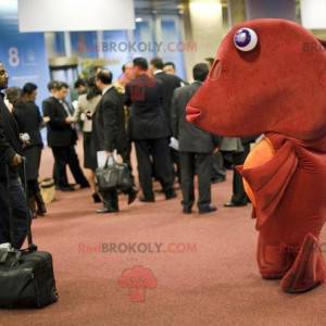 Großes rotes und orange Fischmaskottchen - Redbrokoly.com