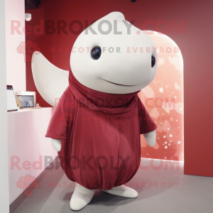 Maroon Beluga Whale maskot...