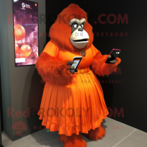 Oransje Gorilla maskot...