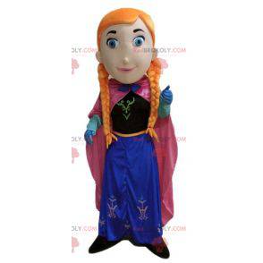 Mascotte de fille rousse de princesse avec des tresses -