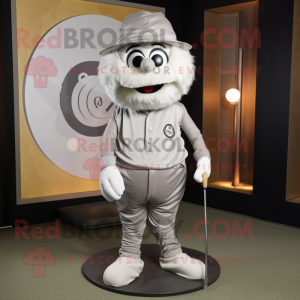 Silver Golf Ball mascot costume character dressed with a Bootcut Jeans and Cummerbunds