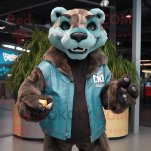 Cyan Smilodon mascotte...