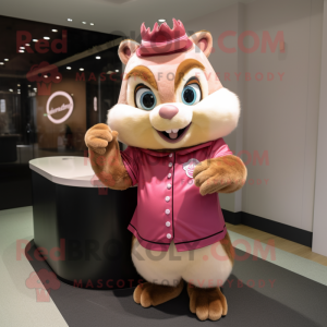 Pink Chipmunk maskot...