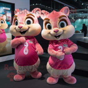 Pink Chipmunk maskot...