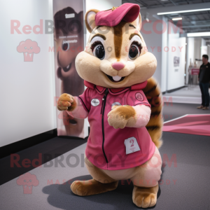 Rosa Chipmunk- maskotdräkt...