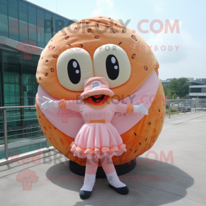 Peach Donut maskot drakt...