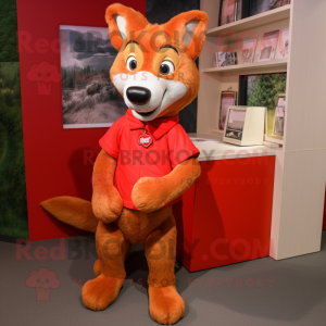 Rød Dingo maskot kostume...