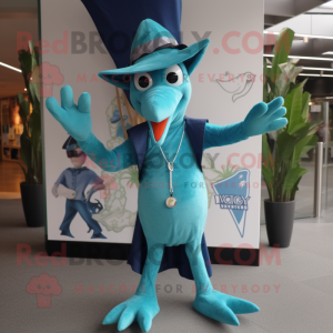 Cyan Pterodactyl mascotte...