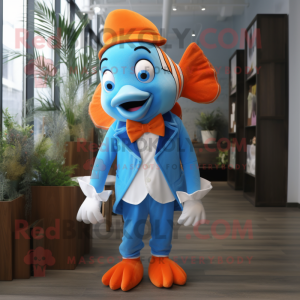 Sky Blue Clown Fish maskot...