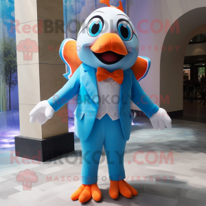 Sky Blue Clown Fish maskot...