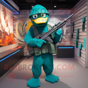 Postava maskota Teal Sniper...