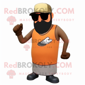 Rust Aglet mascot costume character dressed with a Tank Top and Sunglasses