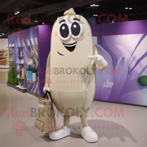 Beige Aubergine maskot...