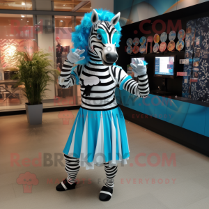 Turquoise Zebra mascotte...