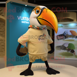 Beige Toucan- maskotdräkt...