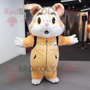 Beige hamster maskot drakt...