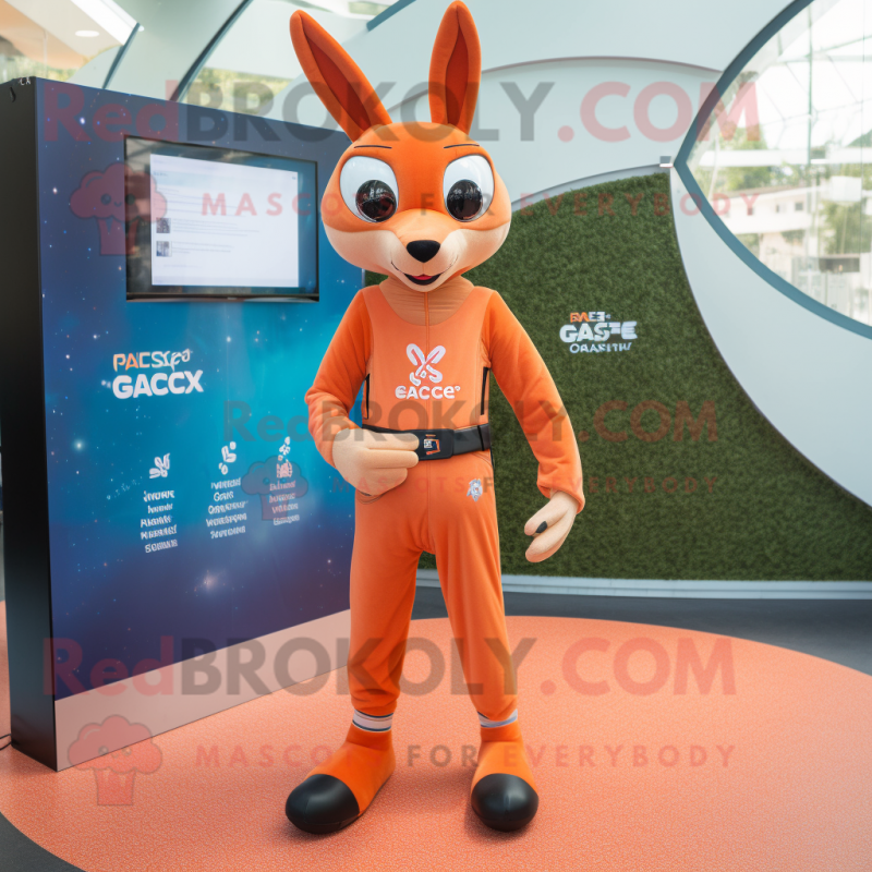 Peach Gazelle mascot costume character dressed with a Jumpsuit and Bracelets Peach Gazelle mascot costume character dressed with a Jumpsuit and Bracelets