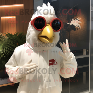 Cream Rooster maskot...