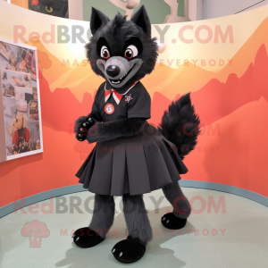 Black Wolf maskot kostym...