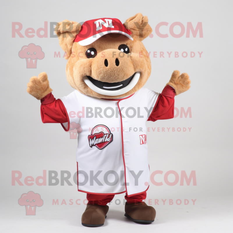 nan Pulled Pork Sandwich mascot costume character dressed with a Baseball Tee and Headbands