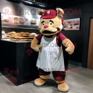 nan Pulled Pork Sandwich mascot costume character dressed with a Baseball Tee and Headbands