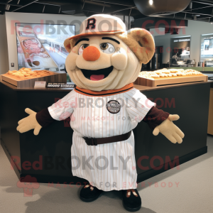 nan Pulled Pork Sandwich mascot costume character dressed with a Baseball Tee and Headbands