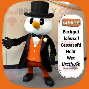 Rust Squash mascot costume character dressed with a Tuxedo and Beanies