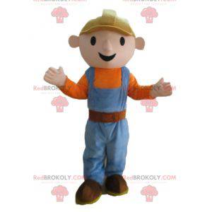 Handwerker Arbeiter Maskottchen mit einem bunten Outfit -