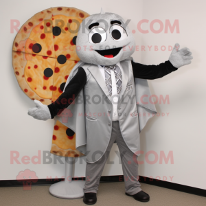 Sølv Pizza maskot kostyme...