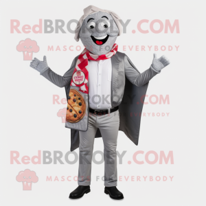 Silver Pizza maskot kostym...