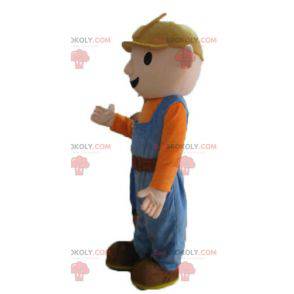 Handwerker Arbeiter Maskottchen mit einem bunten Outfit -