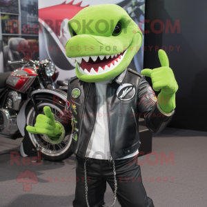 Lime Green Shark maskot...