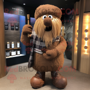 Brun sekkepipe maskot drakt...