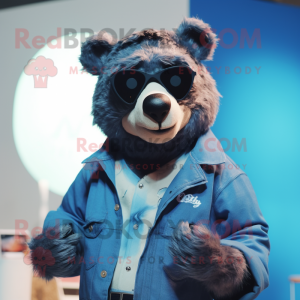 nan Spectacled Bear mascot costume character dressed with a Mom Jeans and Digital watches