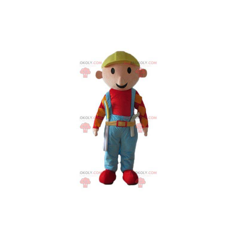 Usměvavý a veselý údržbář pracovník maskot - Redbrokoly.com