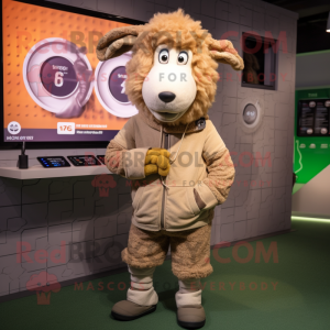 Tan Sheep mascotte kostuum...