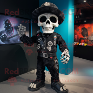 Black Skull maskot kostym...