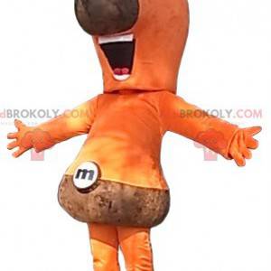 Mascotte de bonhomme orange et marron - Redbrokoly.com