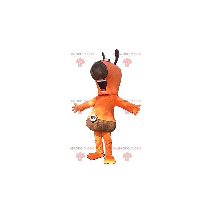 Mascote do boneco de neve laranja e marrom - Redbrokoly.com
