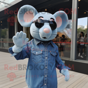 Sky Blue Mouse mascotte...