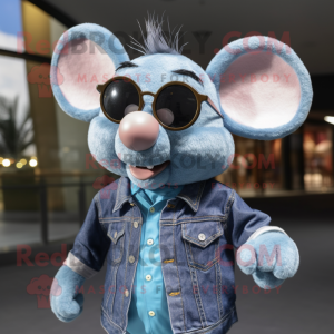 Sky Blue Mouse mascotte...