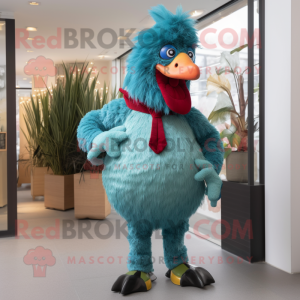 Turquoise Rooster mascotte...