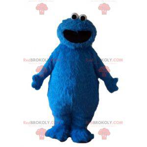 Mascotte d'Elmo de monstre poilu de marionnette bleue -