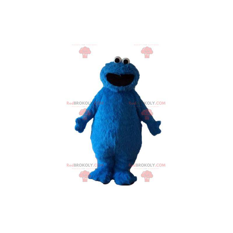Mascotte d'Elmo de monstre poilu de marionnette bleue -