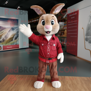 Rödbrun kanin maskot kostym...