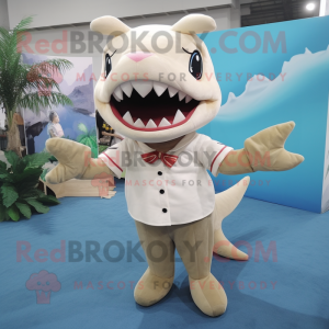 Beige Shark mascotte...