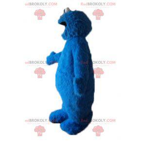 Mascotte d'Elmo de monstre poilu de marionnette bleue -