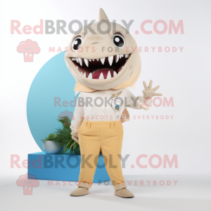 Beige Shark mascotte...