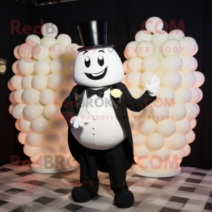 White Turnip mascot costume character dressed with a Tuxedo and Coin purses